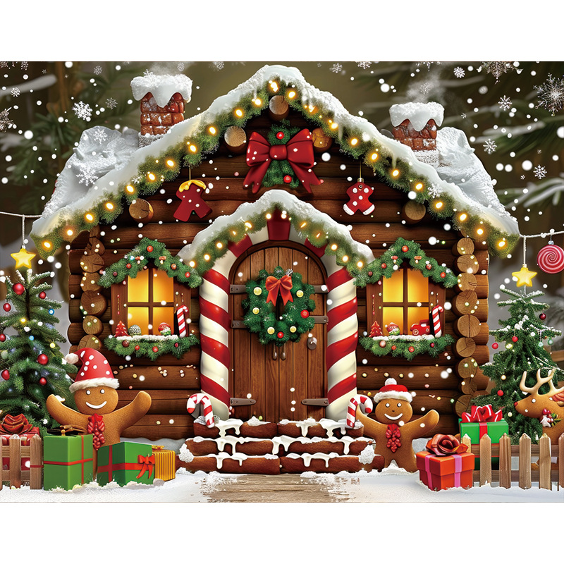 Tela de fondo de estudio de Navidad Actividades de Navidad Decoración de fiesta Tela de pared de fondo Escena de nieve de Navidad Tela colgante de fondo de foto