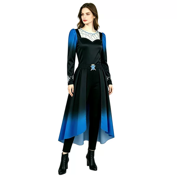 Descendants 5 Dark Style Blue and Black Gradient Cosplay Costume, Halloween Cosplay, Comic Con, Stage Performance Outfit