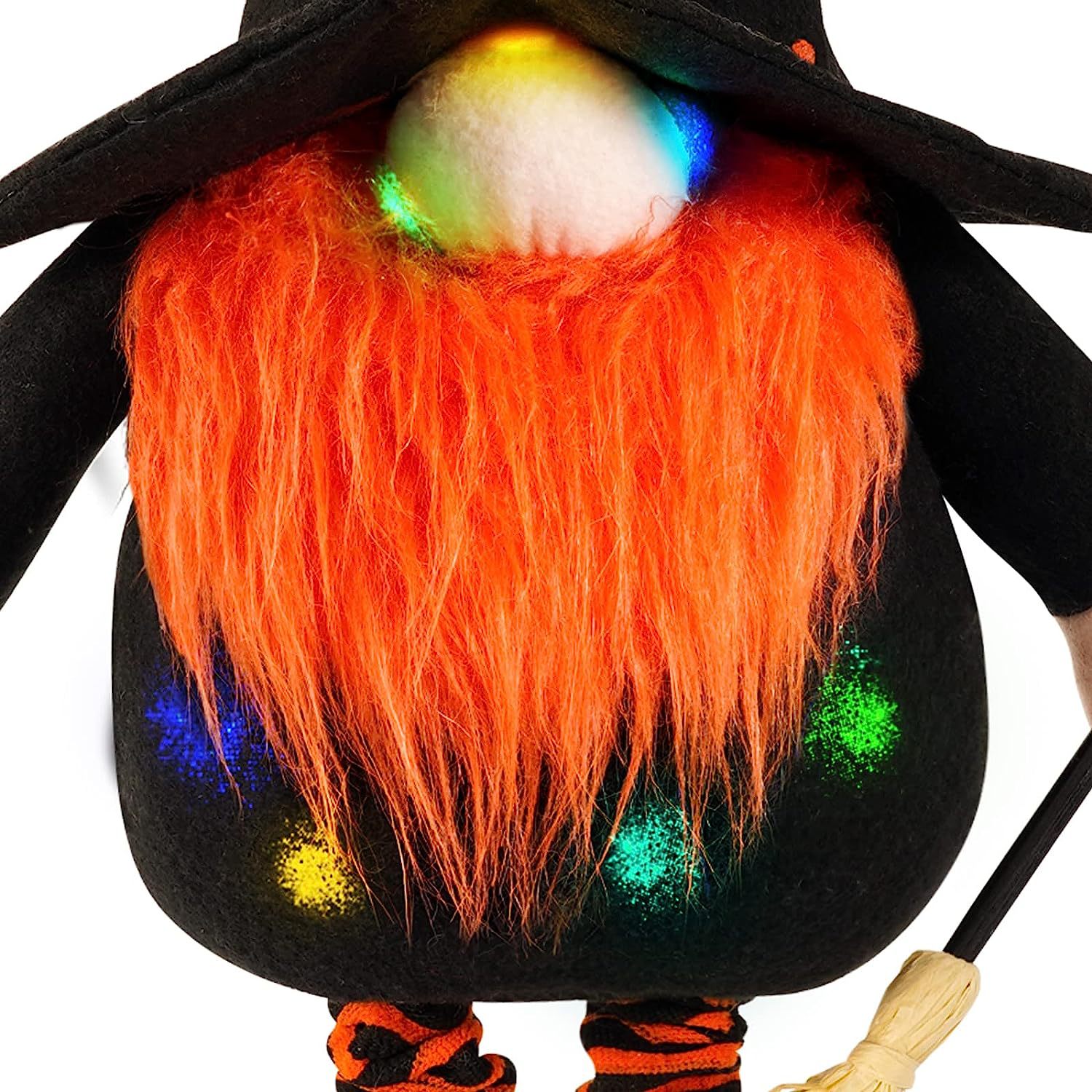 Decoración de Halloween suministros bebé retráctil sin rostro ancianos luminoso muñeca sin rostro escoba alta sombrero bruja adornos