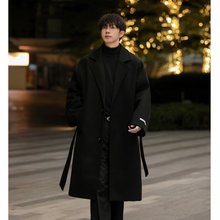 秋冬季高级感毛呢大衣男中长款风衣非双面呢羊绒大衣过膝羊毛外套