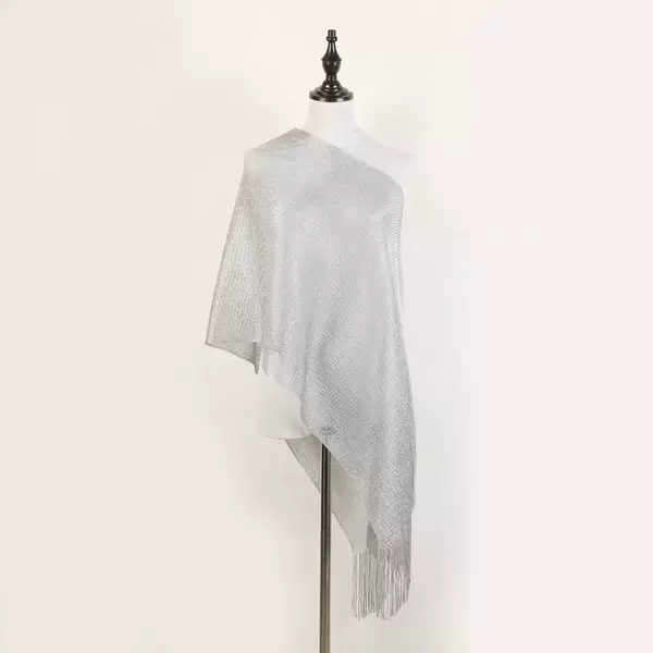 Cross-Border Popular Item: European and American Style Solid Color Flat Towel Cover-Up, European and American Style Sun Protection Beachwear, Tassel Pullover with Metallic Threads