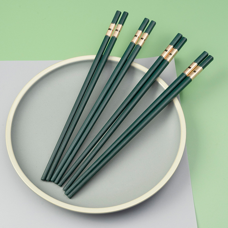 哈博北欧合金筷子家用轻奢风高档2022新款防滑耐高温防霉非不锈钢