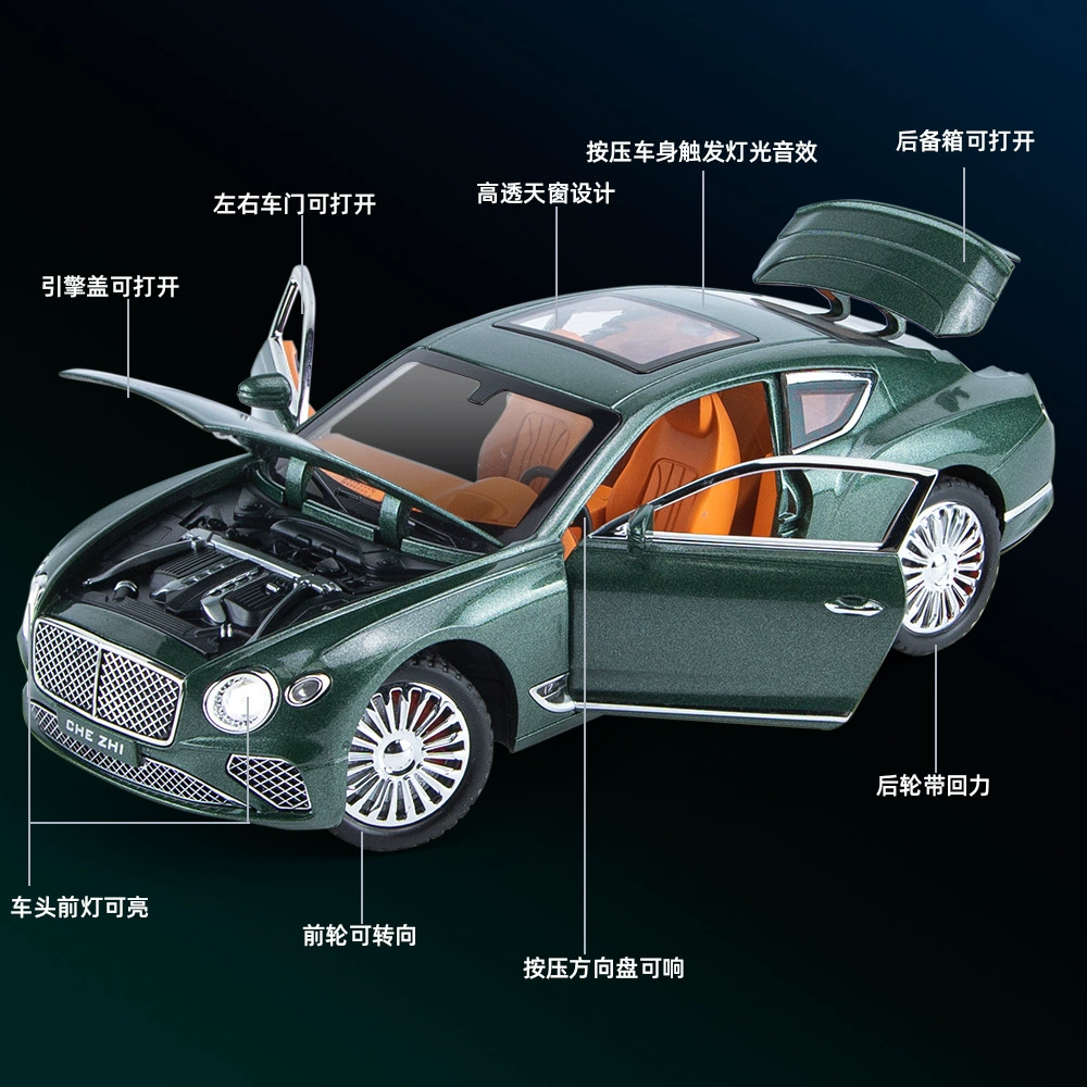 Реалистичная металлическая модель автомобиля минифигурка с светом музыкой игрушечная машина масштаб 1:24