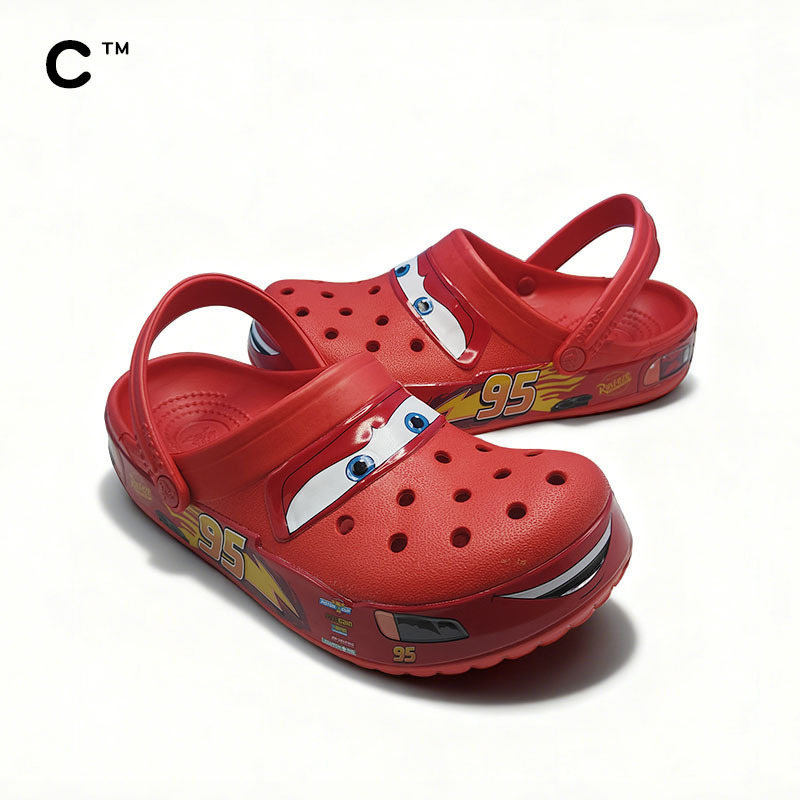 Cross Mcqueen 95 Car-Themed Clogs for Adults, Men's Shoes, Women's Shoes, Children's Shoes, Outdoor Casual Closed-Toe Sandals, Beach Shoes