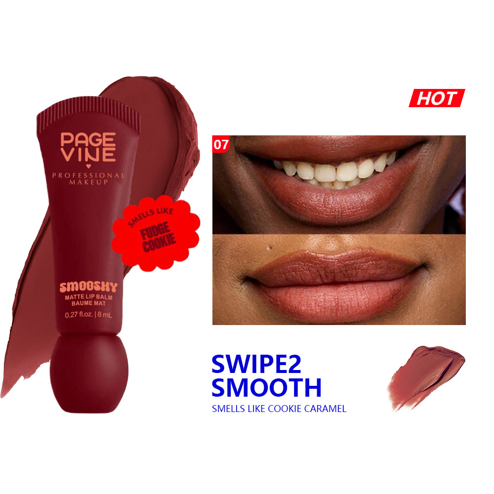 Patrón transfronterizo PAGE VINE lipstick helado textura velvet niebla mate color humectante maquillaje lipstick