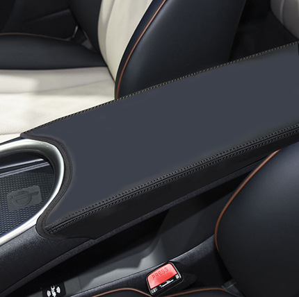 Dolphin Center Armrest: BYD Dolphin Armrest box - dolphin-black-leather-black-stitching-without-logo