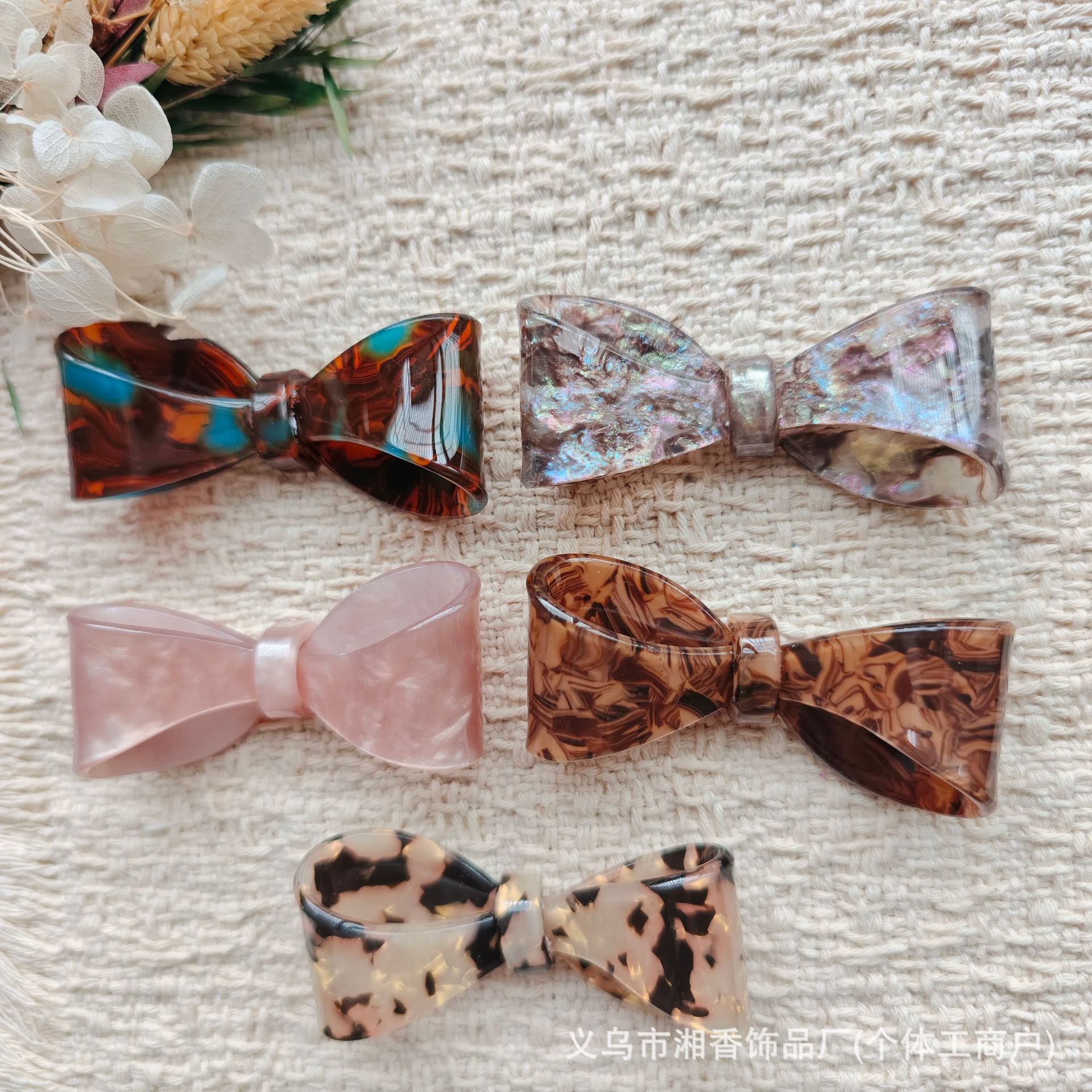 Retro de alto nivel estampado leopardo arco boca de pato clip borde acido diy accesorios de joyería