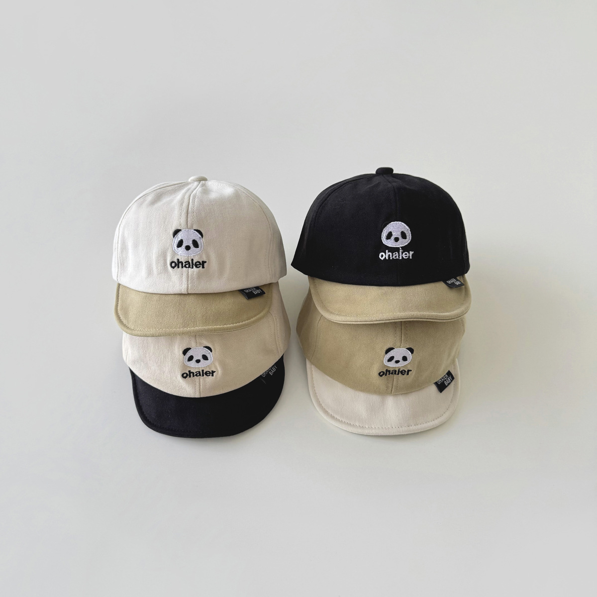 Unisex Baby muts Schattige panda borduurwerk zachte baby muts Baby honkbalpet_voghion.com