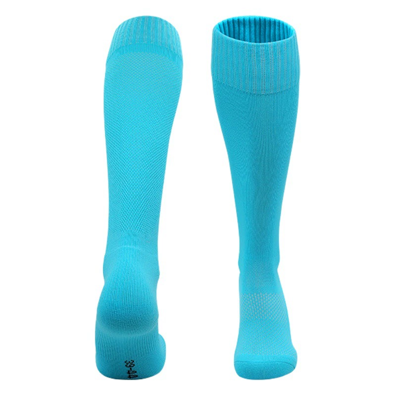 Однотонные профессиональные футбольные носки с нескользящей махровой подошвой, дышащие и влагопоглощающие, длинные спортивные носки для взрослых, оптовая продажа со склада.