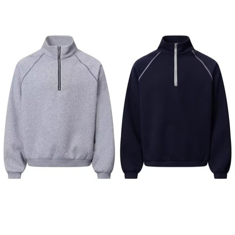 Spring retro sweatshirt with zipper
