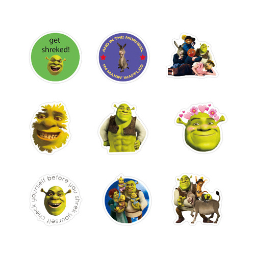 50-100 New Casual Game Monster Shrek Graffiti Stickers Waterproof Luggage Laptop Skateboard Wholesale