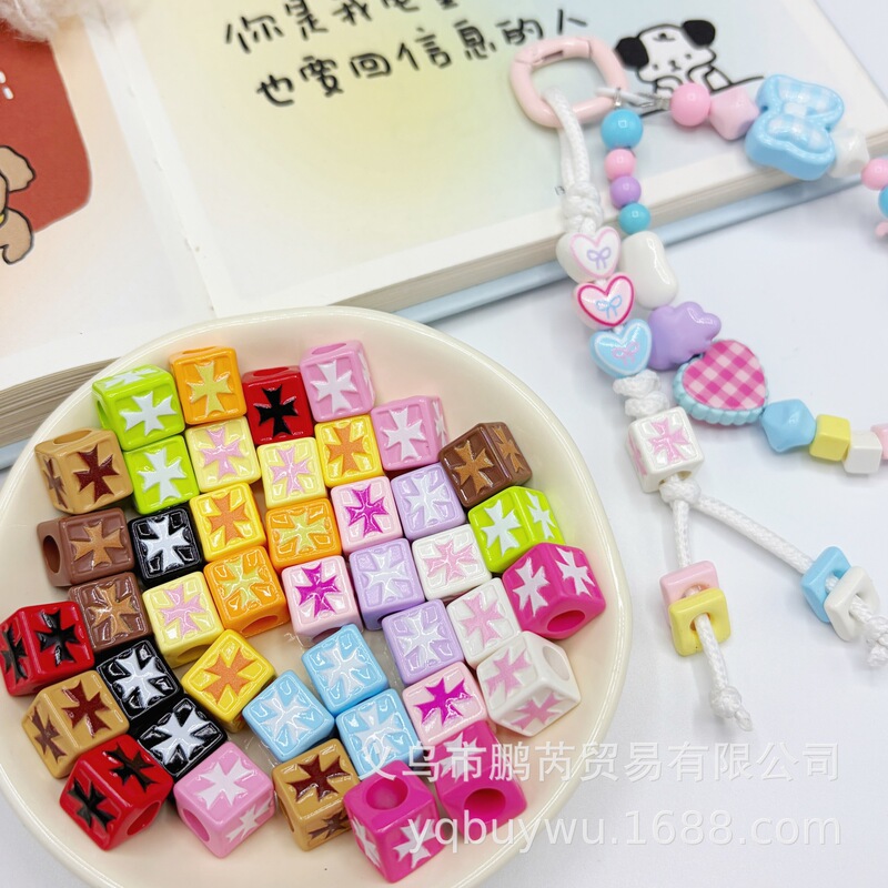 5mm Acrylic Colorful Painted Chrome Hearts Large Hole Beads Bracelet Phone Chain Keychain Bag Chain DIY Materials 5mm Acrylic Colorful Painted Chrome Hearts Large Hole Beads Bracelet Phone Chain Keychain Bag Chain DIY Materials