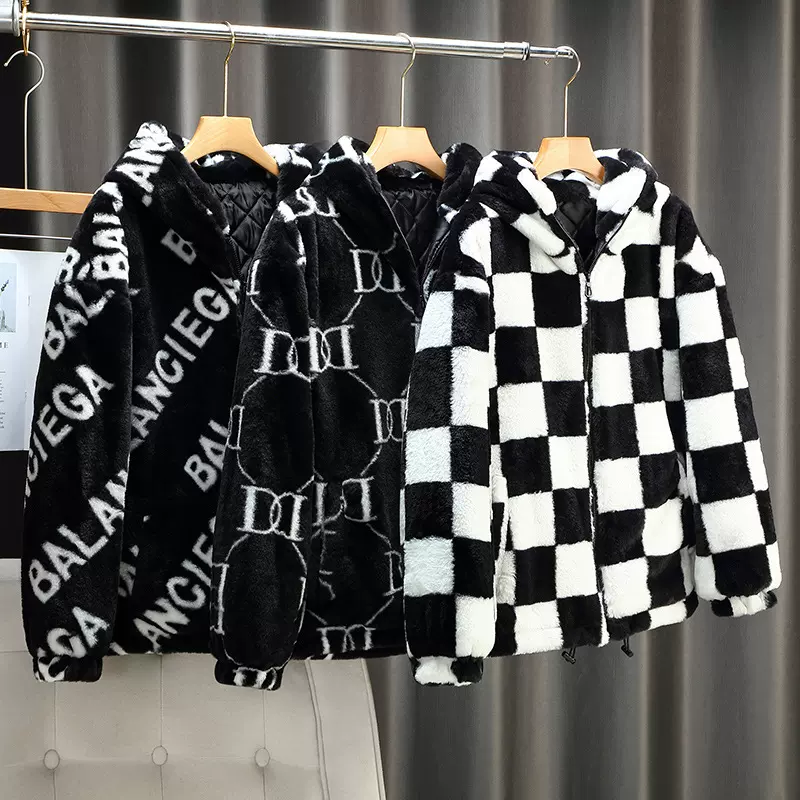 跨境外羊羔毛棉衣男冬季新款加绒宽松男士棉服休闲防寒保暖棉外套