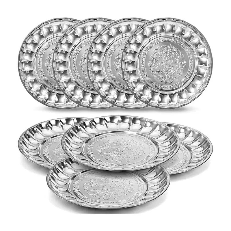 Wholesale Cross-Border Stainless Steel Round Tray with Magnetic Multi-Purpose Lily Tray Household Round Pastry Tray Foreign Trade Round Tray Wholesale Cross-Border Stainless Steel Round Tray with Magnetic Multi-Purpose Lily Tray Household Round Pastry Tray Foreign Trade Round Tray