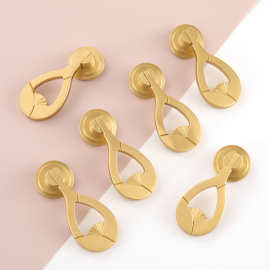 铜黄铜衣柜橱柜抽屉拉手单孔柜门拉手现代简约金色门拉把手