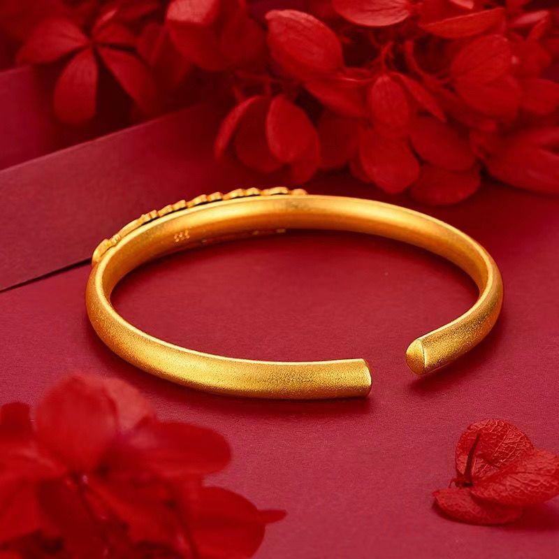 Brazalete de estilo de estilo chino chapado en oro, antiguo método rico y noble quemado pulsera azul Peacock brazalete de apertura de pulsera de mujer temperamento universal