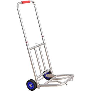 Small pull cart stainless steel shopping cart hand cart folding portable luggage trailer shopping cart trolley
