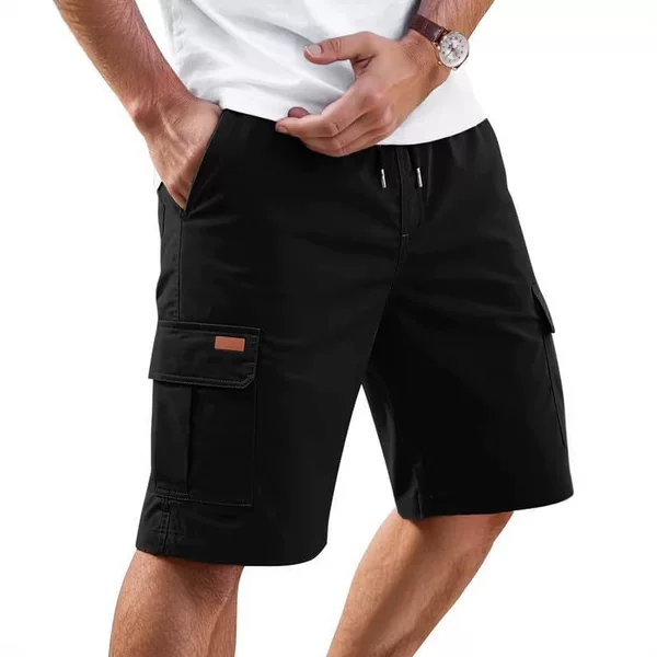 Cross-Border Foreign Trade Men's Running Shorts Summer Loose Breathable Multi-Pocket Solid Color Outdoor Casual Shorts Wholesale