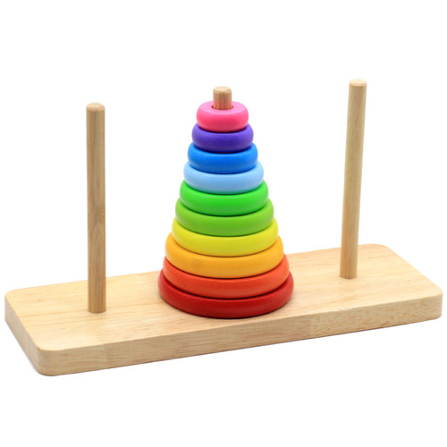Tower of Hanoi wooden 10-layer 8-layer ten-layer educational children's Tower of Hanoi toy primary school students logical thinking training