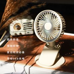 レトロナイトライトクリップファンUSB充電式照明扇風機卓上クリップ式二用デスクトップ小型扇風機