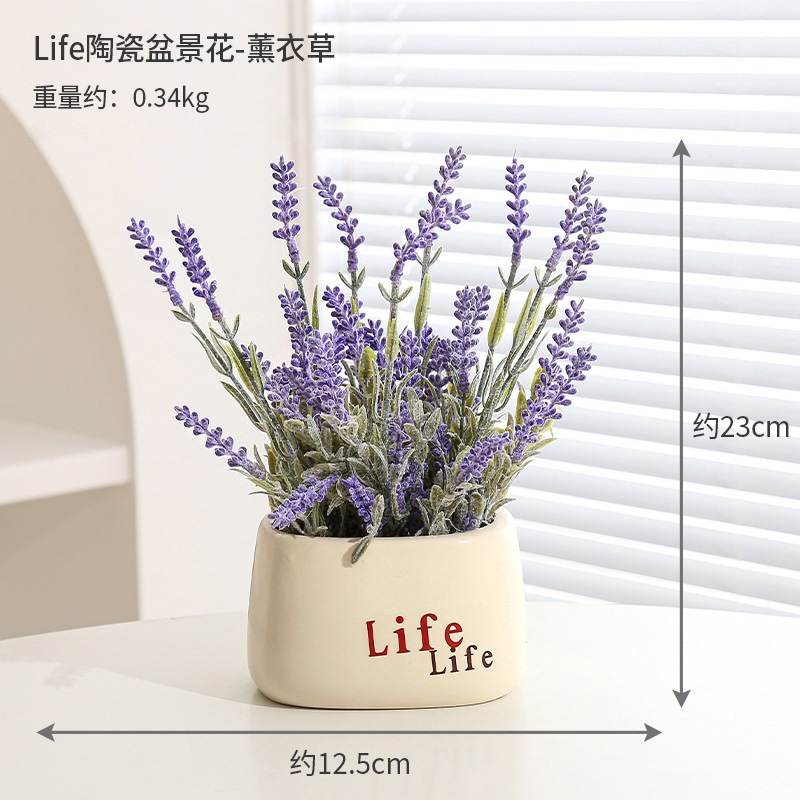 Flores falsas flores simuladas decoraciones de flores de cerámica adornos macetas falsas flores verdes macetas simuladas flor escena de diseño de productos terminados