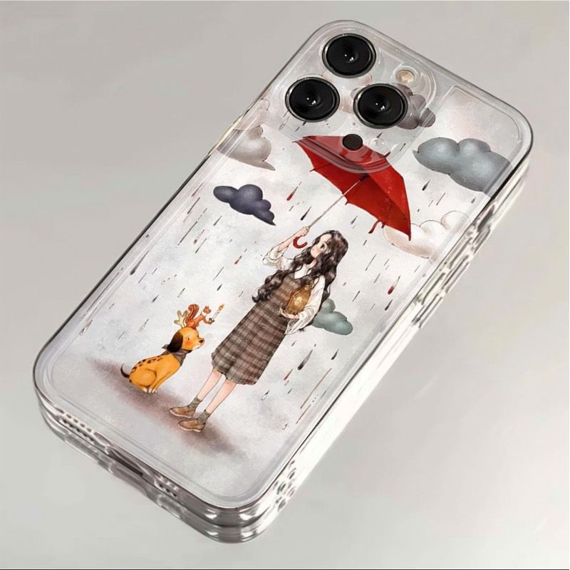 Custodia protettiva per iPhone 16 15 14 13 12 11 Pro Promax Plus Umbrella Girl Apple 16 Retro 14 All Inclusive 13 Anti-Drop 12_voghion.com