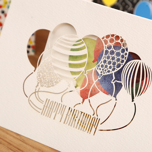 Simple business birthday greeting card, stylish children's blessing and thank you card