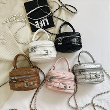 新款小香风单肩包时尚菱格儿童小方包简约儿童手提包小众迷你童包