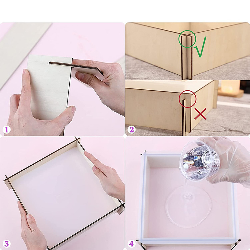 Diy resina epoxi geométrica tridimensional libro archivo espécimen rectangular de seis lados amor estante cuadrado molde de silicona