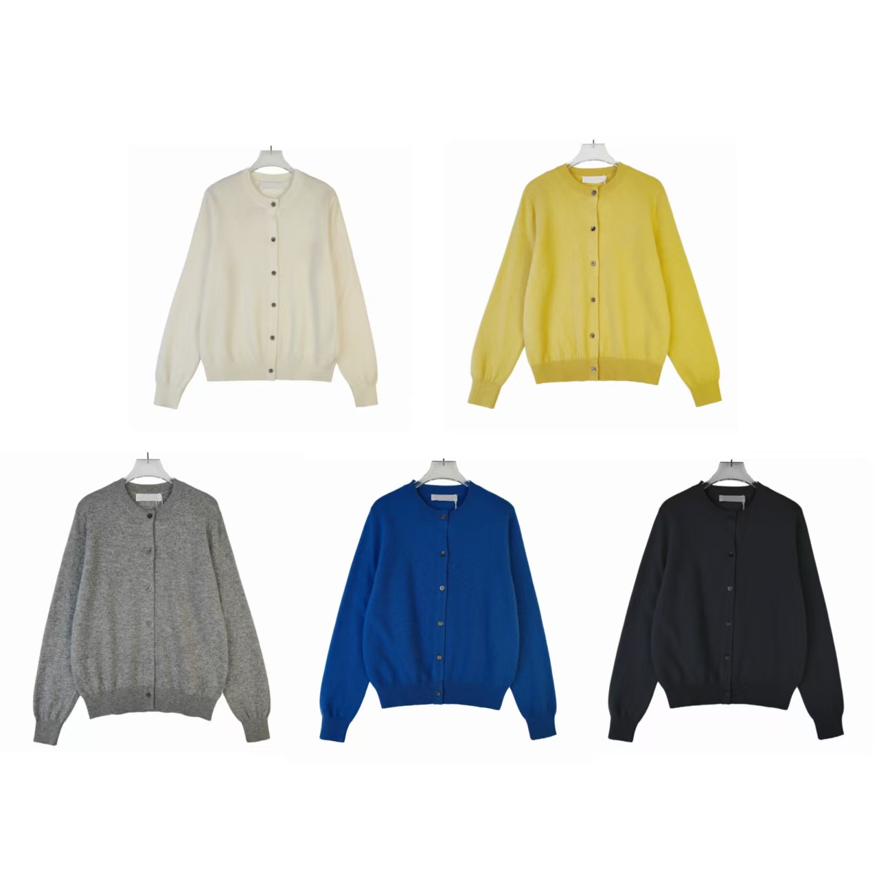 EJ1907秋冬新款女士圆领长袖毛衣针织开衫韩范儿女装