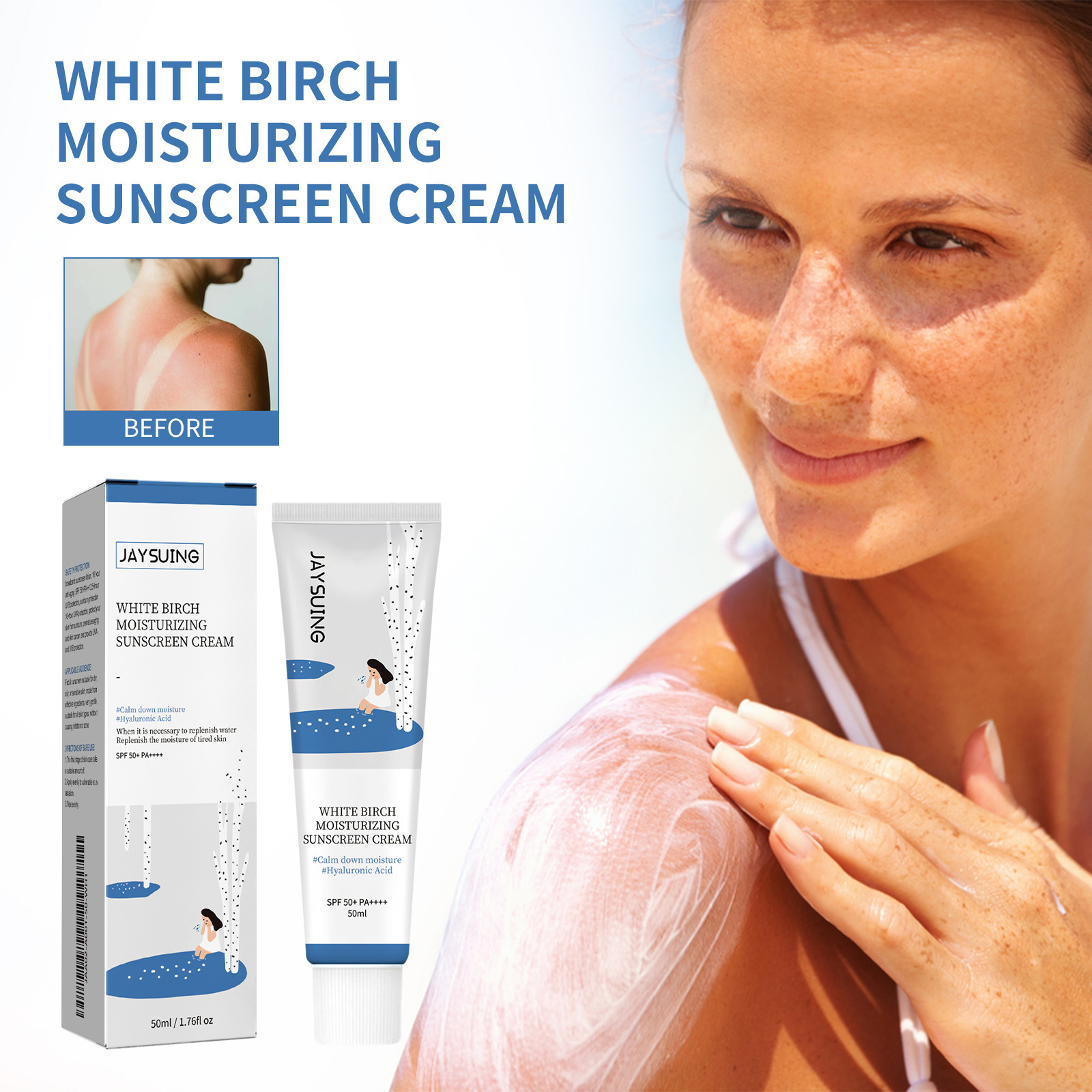 Jaysuing Protective Oil Control Cream Protective Skin Refreshing Lightweight Non-Greasy Uv Protection Cream