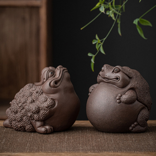 Yuxuan Handmade Purple Sand Tea Pet Golden Toad Can Be Used to Grow Tea and Play Tea Art Creative Office and Home Furnishings