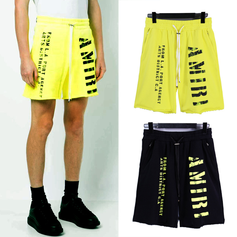 Cross-Border Exclusive European and American Trendy Brand Amiri Letter Print Pure Cotton Shorts Men's Casual Pants Sports Pants