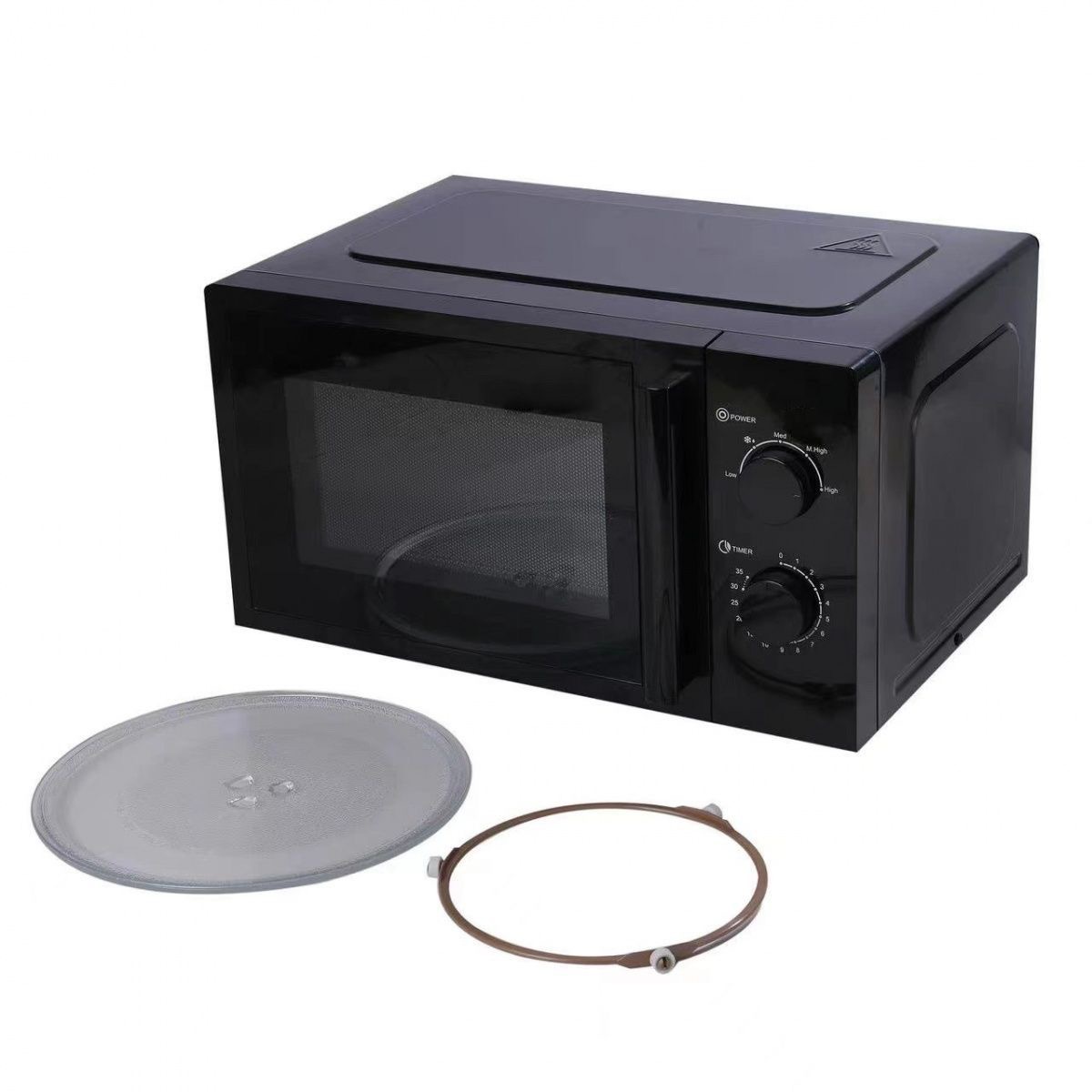 20L-30L Household European and British Standard Oven with Functional Turntable, Mechanical Visual Microwave Oven, European and American Kitchen Scene Illustration