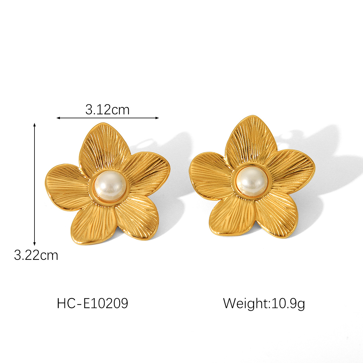 1 Pair Quantity PVD Coated 18K Gold Real Gold Plated Flower 304 Stainless Steel Vintage Style Waterproof Non Tarnish Drop Earrings Ear Studs