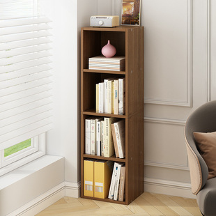 Bookshelf Floor-Standing Simple Storage Rack Multi-Layer Living Room Household Small Cabinet Narrow Slit Corner Free Combination Grids Bookcase
