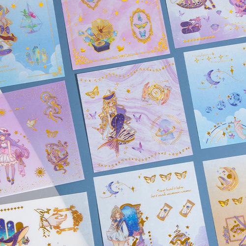 Japanese paper sticker tape series gift box set, cartoon character handbook, cute tape stickers, DIY decorative stickers