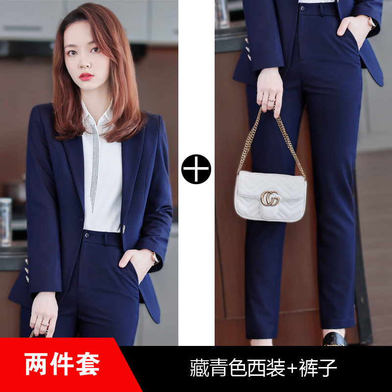 春と秋の職業服のファッション気質の女神範のファッション的な洋風のスーツのスーツの女性の2つのセットのカジュアルなスーツの正装|undefined