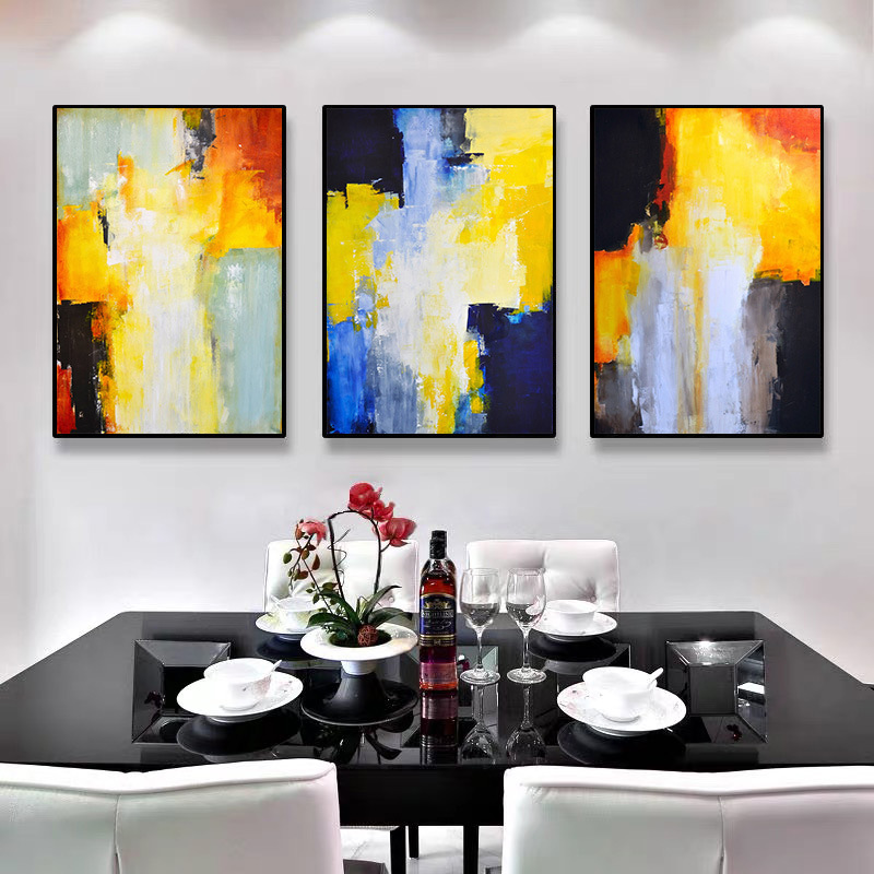 Pintura al óleo de color abstracto moderno lienzo mural póster de arte de la pared dormitorio sala de estar decoración moderna