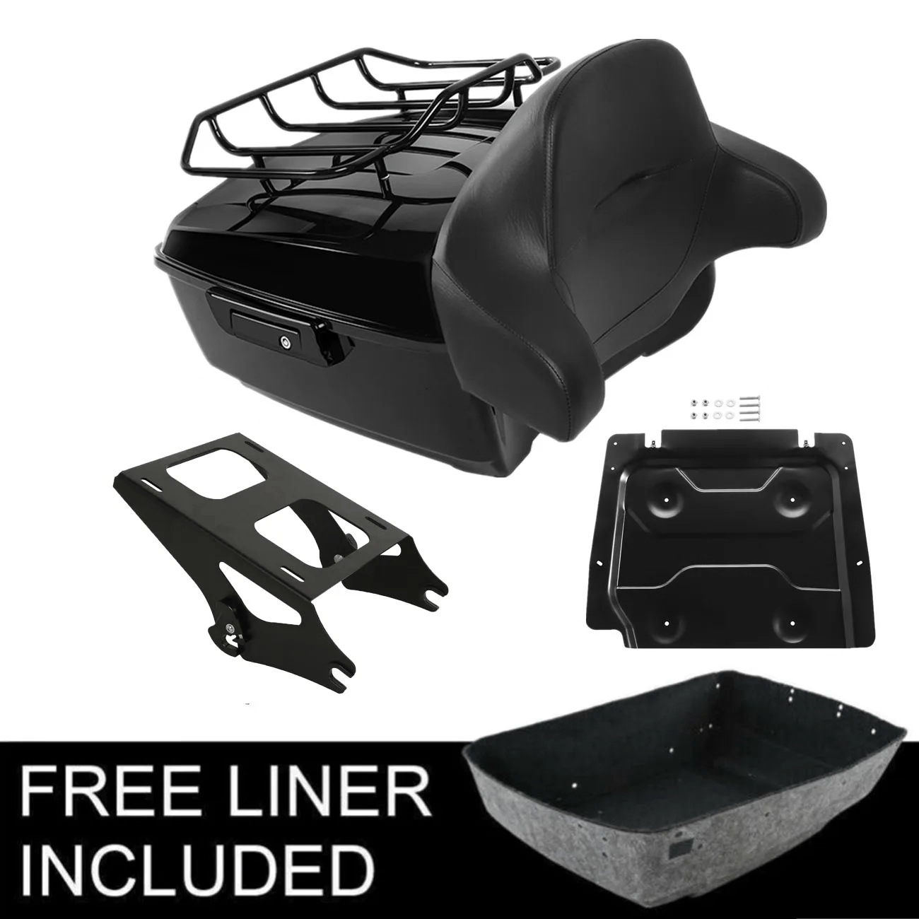 Motorcycle Accessories Suitable for Harley Road King, Road Glide, Road King Supreme Models, Tail Box for Years 14-25