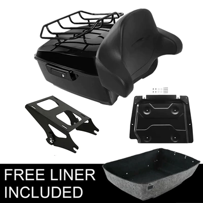 Motorcycle Accessories Suitable for Harley Road King, Road Glide, Road King Supreme Models, Tail Box for Years 14-25 (Motorcycle trunk) - black