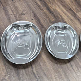 跨境亚马逊专供 食品级不锈钢特大盘家用加厚深盘商用龙虾盘鱼盘