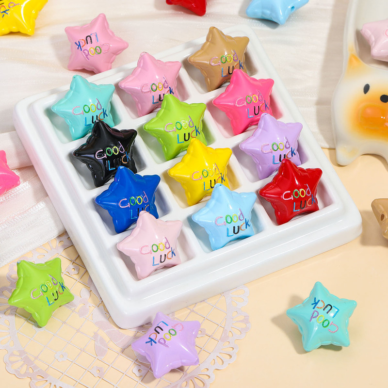 Painted Letters Five-Pointed Star Acrylic Beads Loose Beads DIY Jewelry Accessories Mobile Phone Chain Bag Hanging Accessories Material Painted Letters Five-Pointed Star Acrylic Beads Loose Beads DIY Jewelry Accessories Mobile Phone Chain Bag Hanging Accessories Material