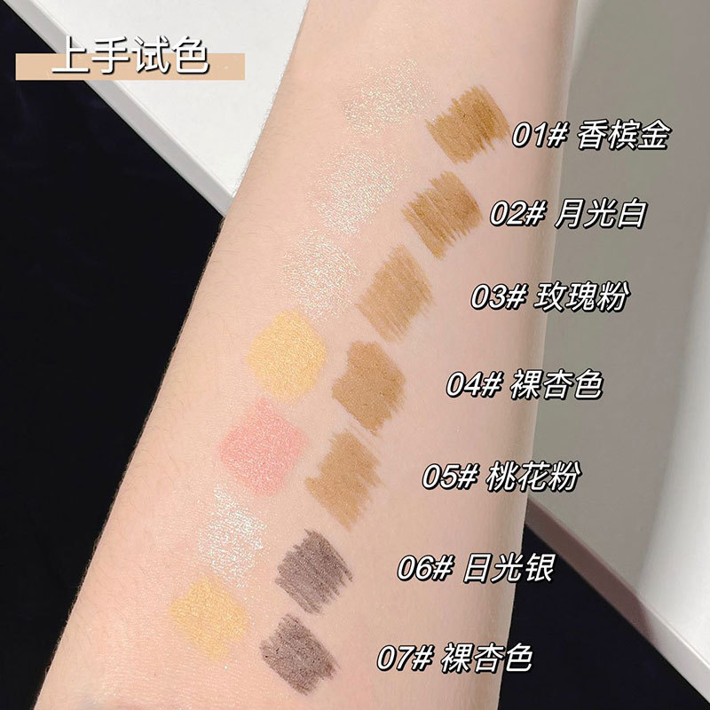 Capel lustre doble efecto de mentira pluma de gusano de seda delineador de ojos pluma de pegamento sombra pluma líquida nacarado brillo rosa a la pluma