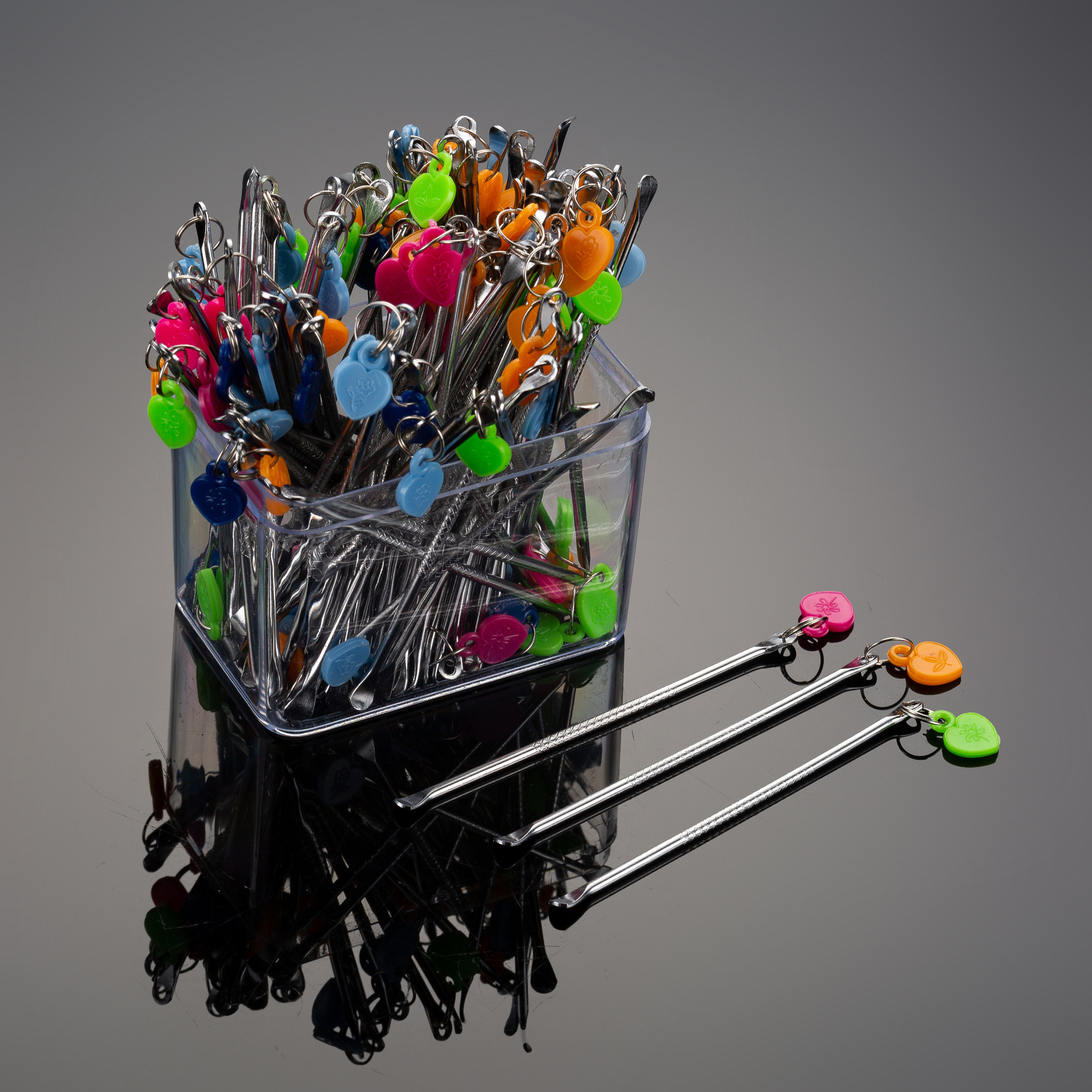 Limpiador de oídos sencillo para el hogar, herramienta de limpieza de oídos de acero inoxidable, llavero, artículos pequeños al por mayor