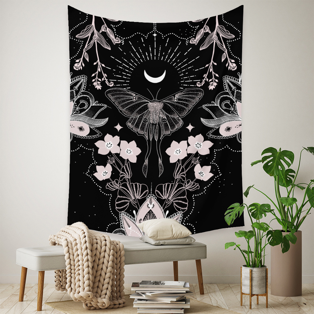 Bohemian Tapestry Butterfly Flower Printing Background Hanging Cloth Tapestry Wholesale Nihaojewelry display picture 8