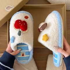 软萌苹果狗~室内百搭舒适平底EVA棉鞋女秋冬居家保暖毛绒星星棉拖