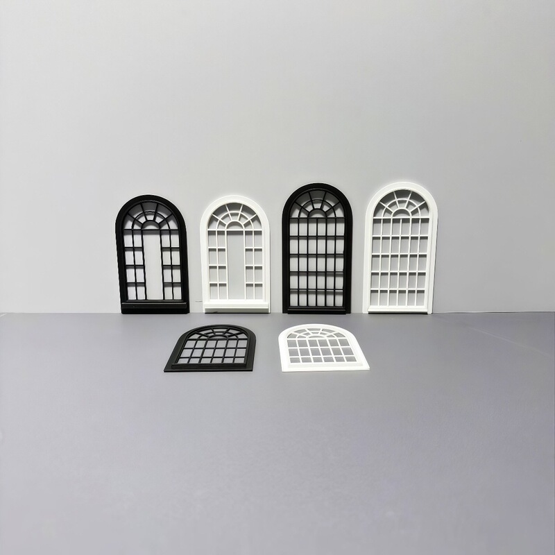 Dollhouse European-Style Mini Window Backdrop Panel Decoration Miniature Landscape Scenery Gothic Light and Shadow Resin Window