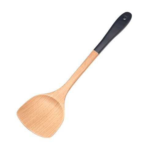Wooden spatula wholesale beech wood long handle cooking spatula household non-stick pot wooden spatula rice spoon wooden soup spoon kitchen utensil set