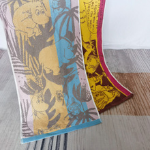 出口日本纯棉色织提花双面毛圈宫崎骏动漫姆明亚美毛巾擦手洗脸巾